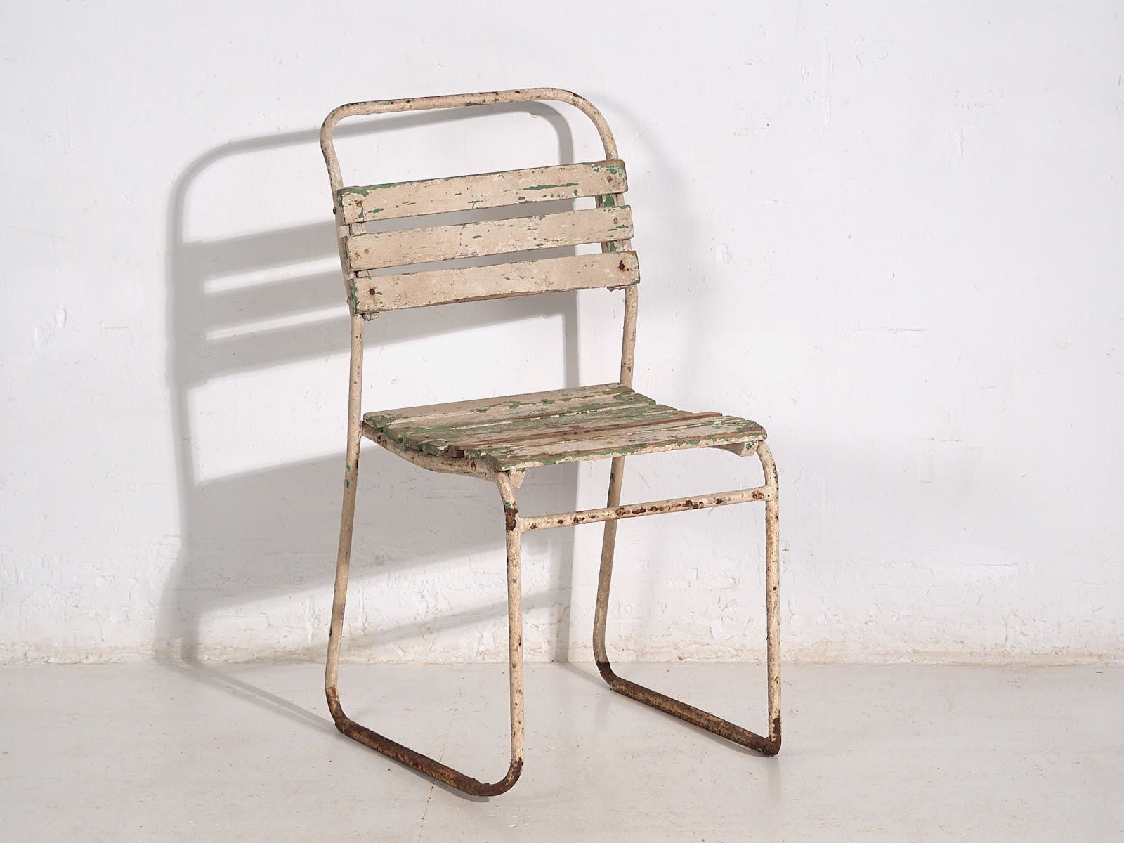 Antique White Garden Chairs (C.1920). Set Of 4 Pieces #35 photo Garden Furniture