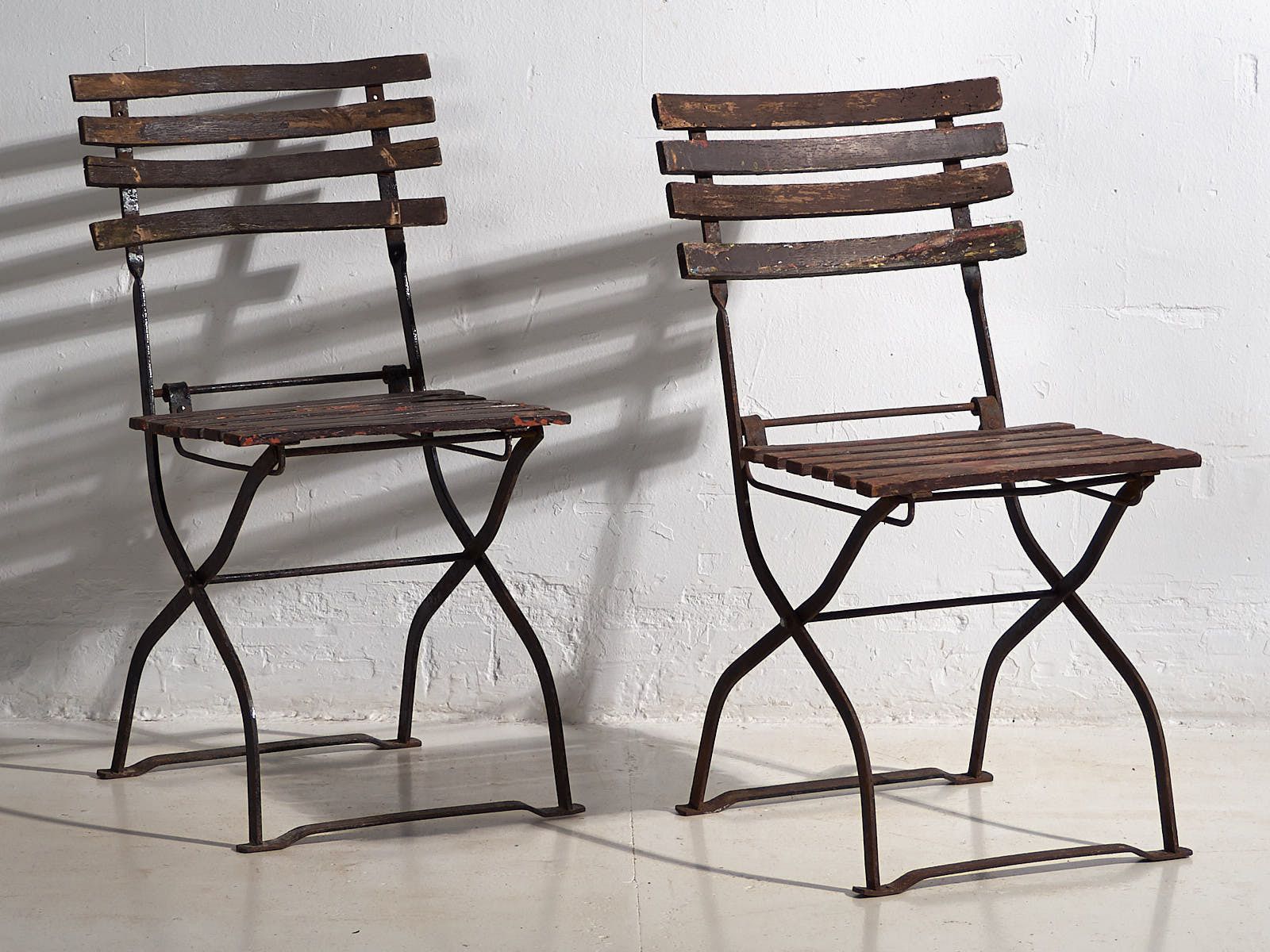 Antique Outdoor Folding Chairs (C.1920). Set Of 4 Pieces #33 photo 654.0