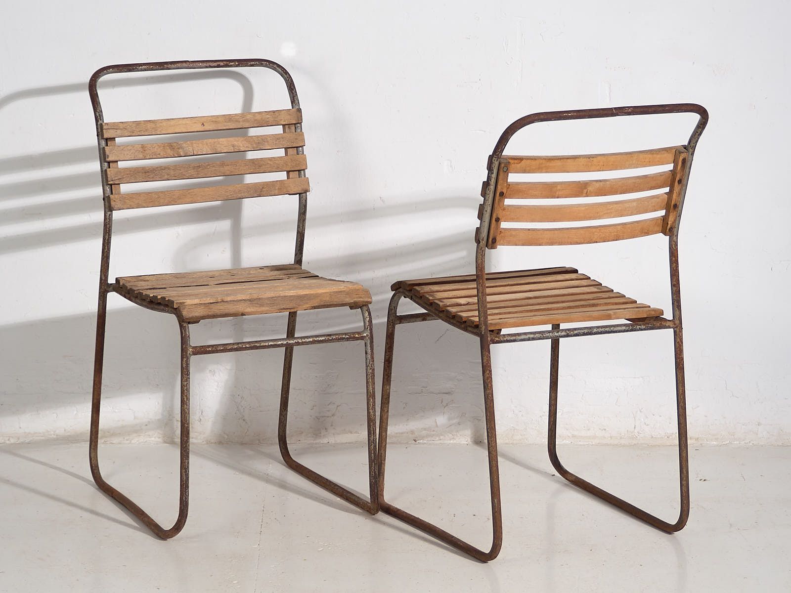 Antique Garden Chairs (C.1920). Set Of 2 Pieces #7 photo for sale