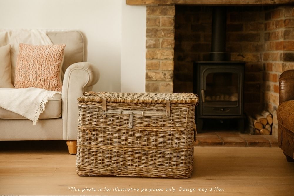Home Decor Vintage 1930's Wicker Laundry Basket photo