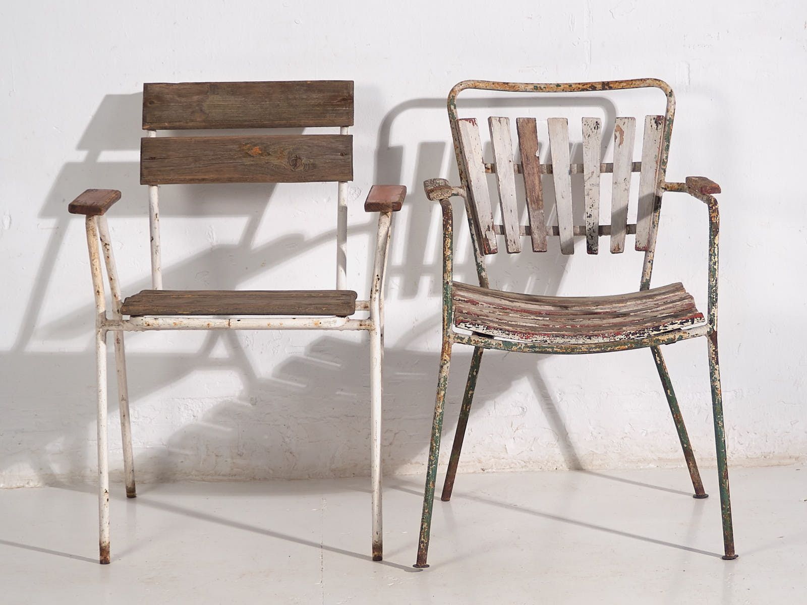 Antique Garden Chairs With Armrests (C.1920). Set Of 2 Pieces #23 photo for sale
