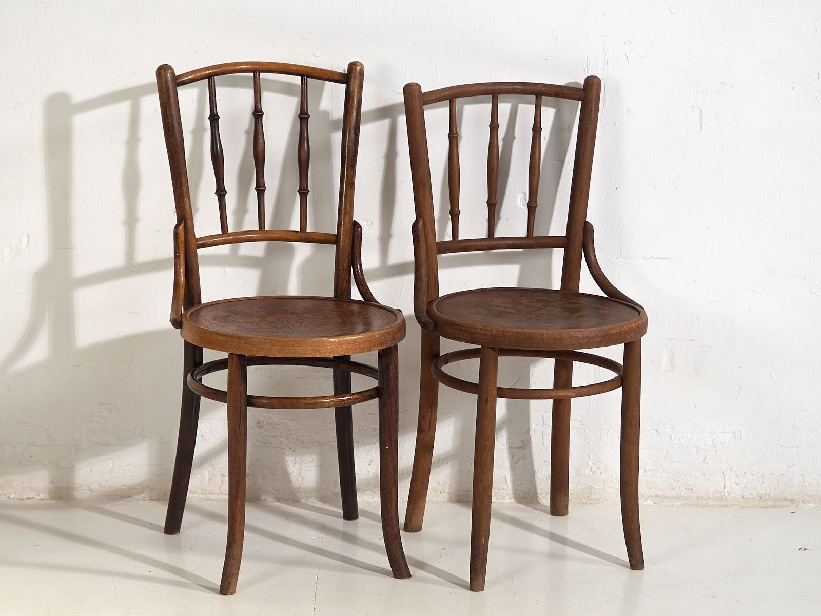 photo for sale Antique Parisian Cafe Style Chairs (C.1920). Set Of 6 Pieces #3