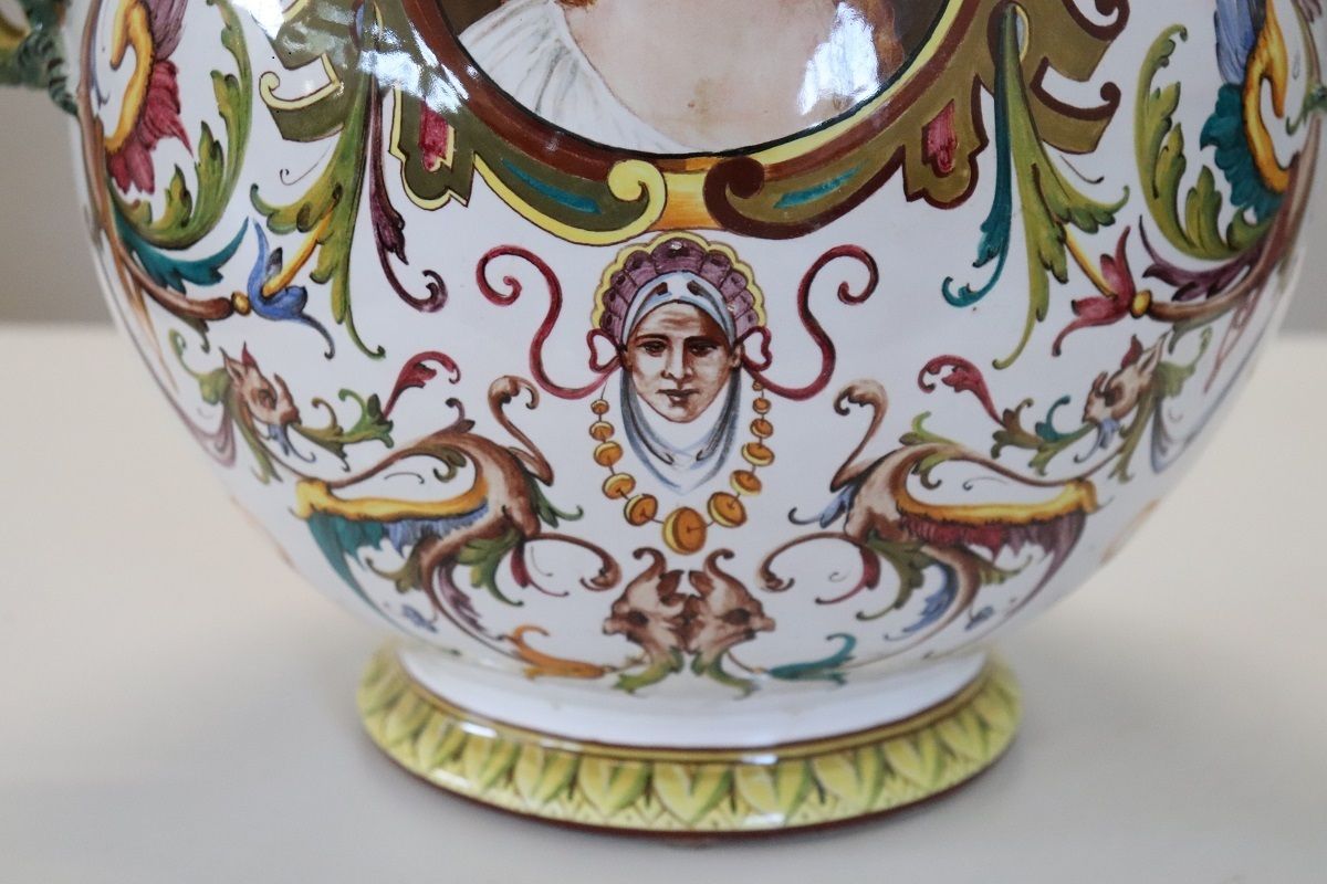 Ceramic Vase With Classical Decor From Faenza, Italy, 1950s photo Home Decor