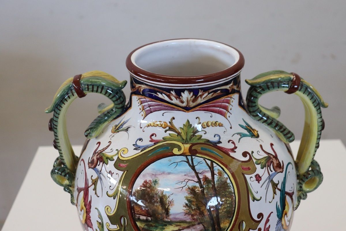 photo for sale Ceramic Vase With Classical Decor From Faenza, Italy, 1950s