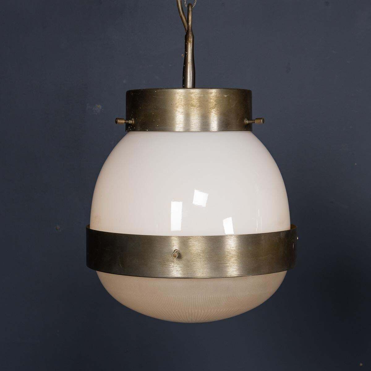 20thc Italian Pair Of "Delta" Opaline Pendant Lights By Sergio Mazza C.1960 photo 2452.0