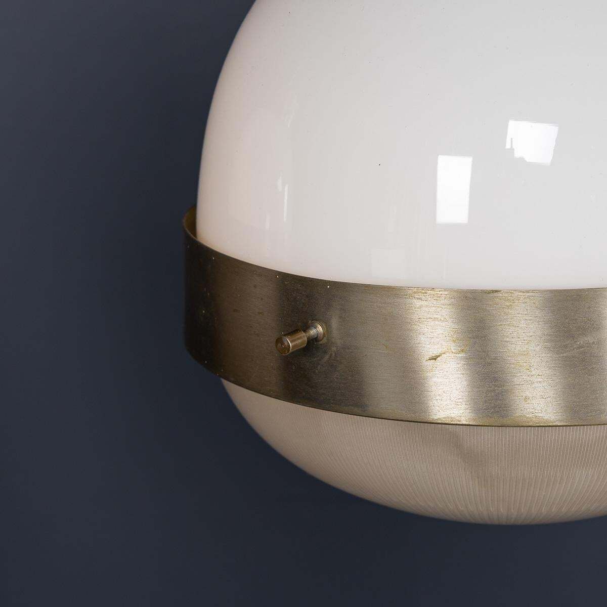 photo furniture 20thc Italian Pair Of "Delta" Opaline Pendant Lights By Sergio Mazza C.1960