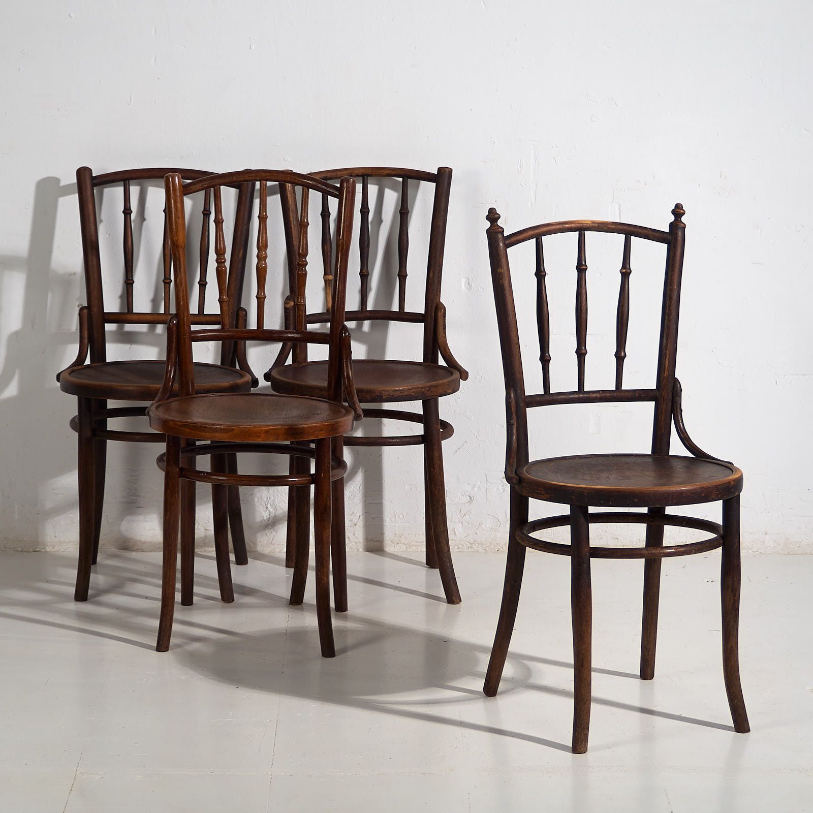 Antique Viennese Style Chairs (C.1920). Set Of 4 Pieces #4