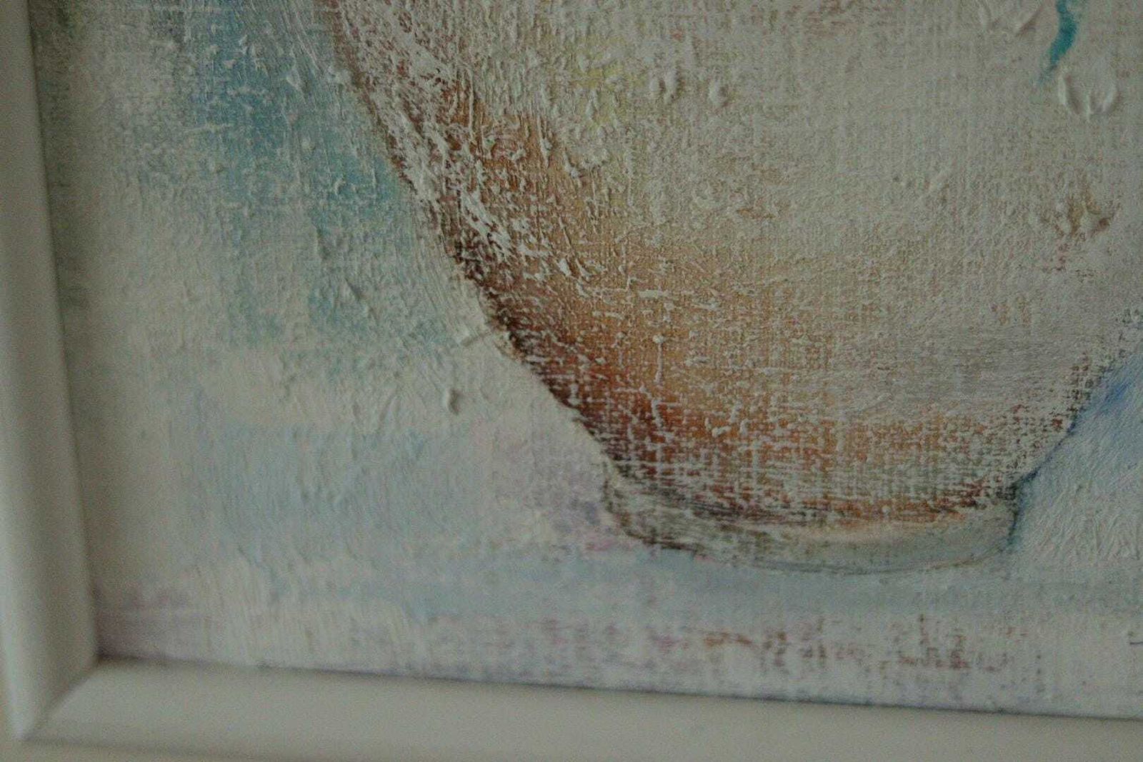 Original  Oil On Canvas – “Still Life Vase” By Jung Hi Hang – Vintage & Framed, 58 X 27 Cm (22.8 X 10.6 In) photo vintage