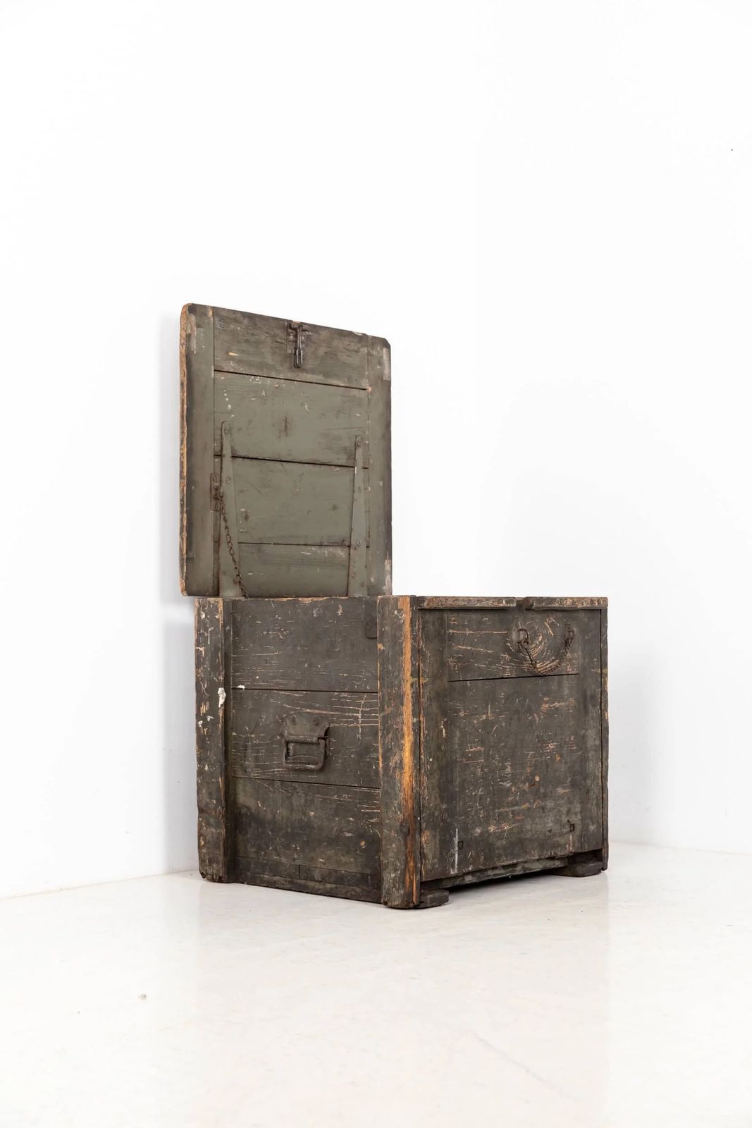 Large Unusual Vintage Industrial Wooden Box photo buy