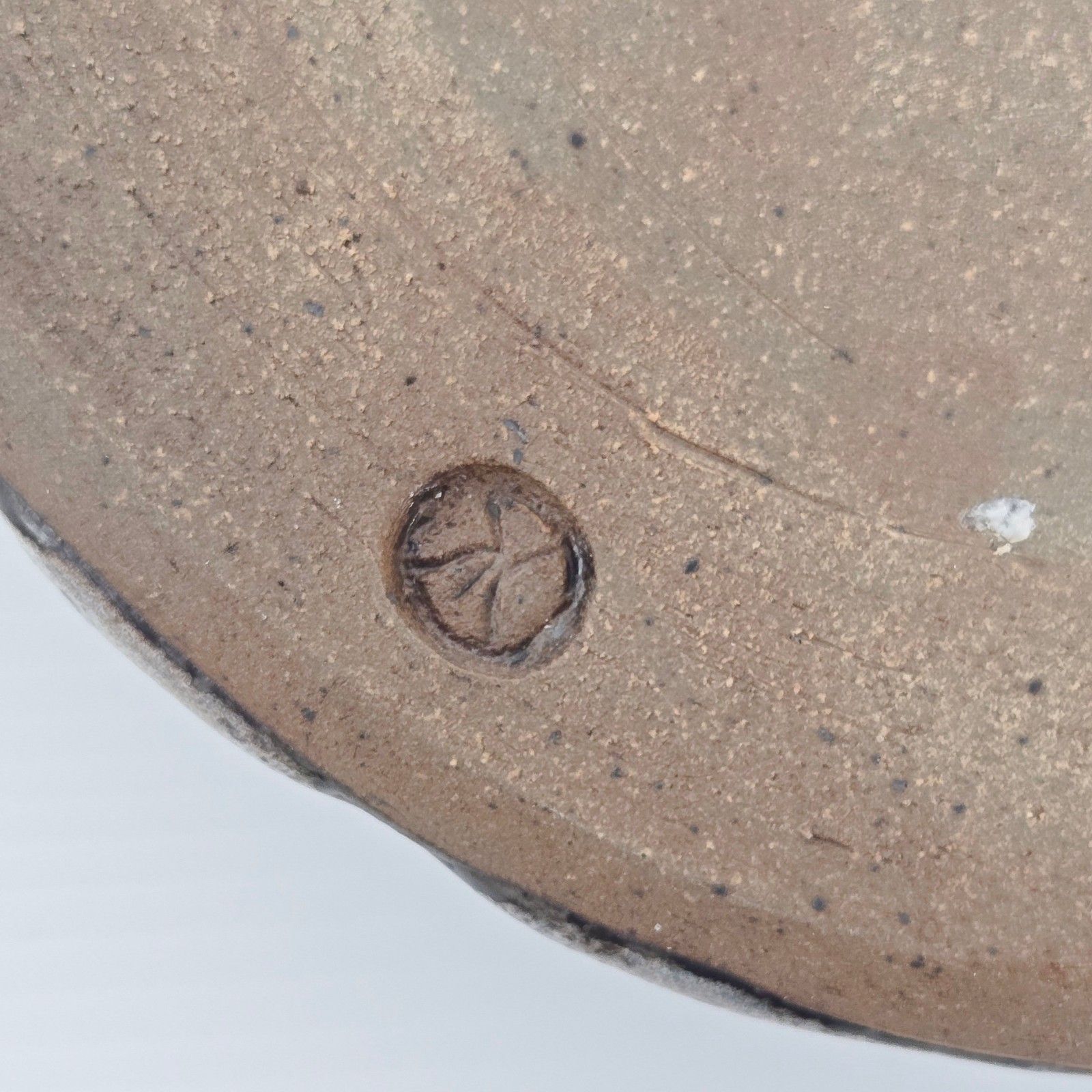 Vintage 1970s Ceramic Stoneware Round Wall Vase 70s Retro 70s Signature photo 78.0