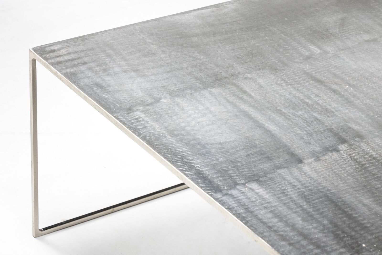 Metal Square Coffee Table 'Duchamp' By Rodolfo Dordoni For Minotti, Italy, 1990s photo vinterior