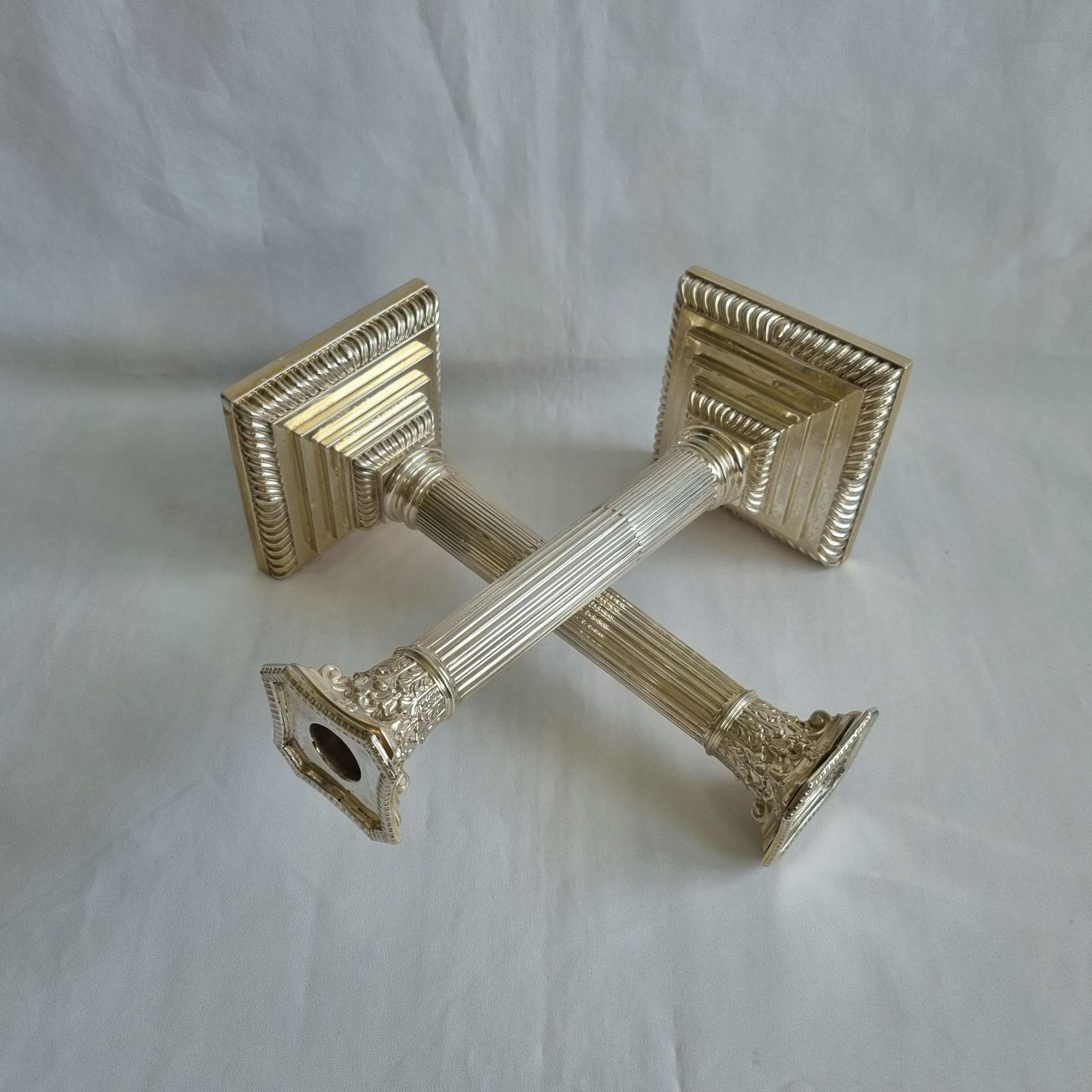 photo furniture A Fine Pair Of Victorian Hallmarked Sterling Silver Metamorphic Two Light Candelabra By James Kebberling Bembridge, Dated 1888.