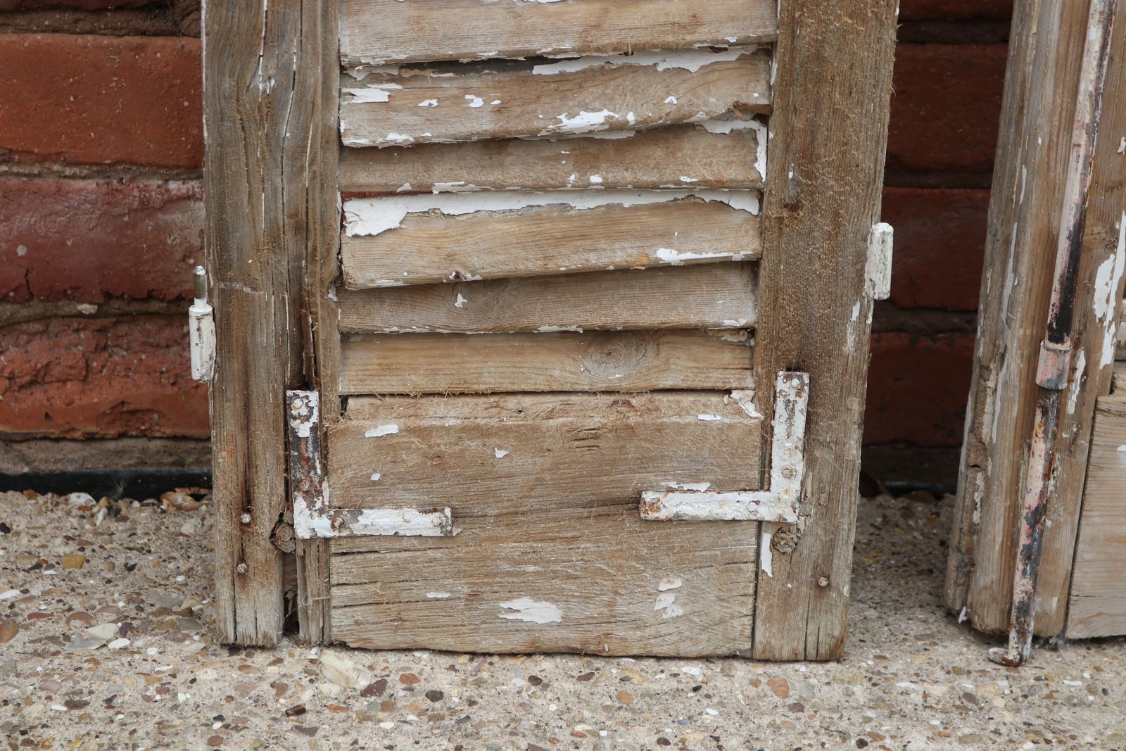 Home Decor 2 X Antique Slim French Shutter, 1920s photo