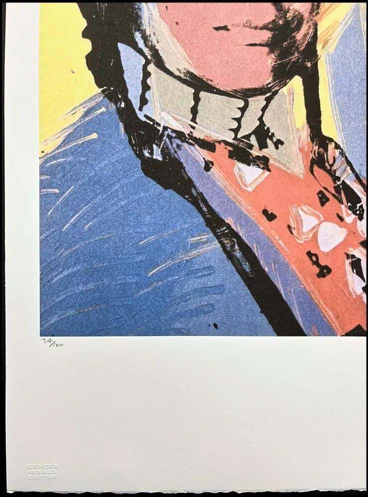 After Andy Warhol, Russell Means Yellow , 1980s, Lithograph photo for sale