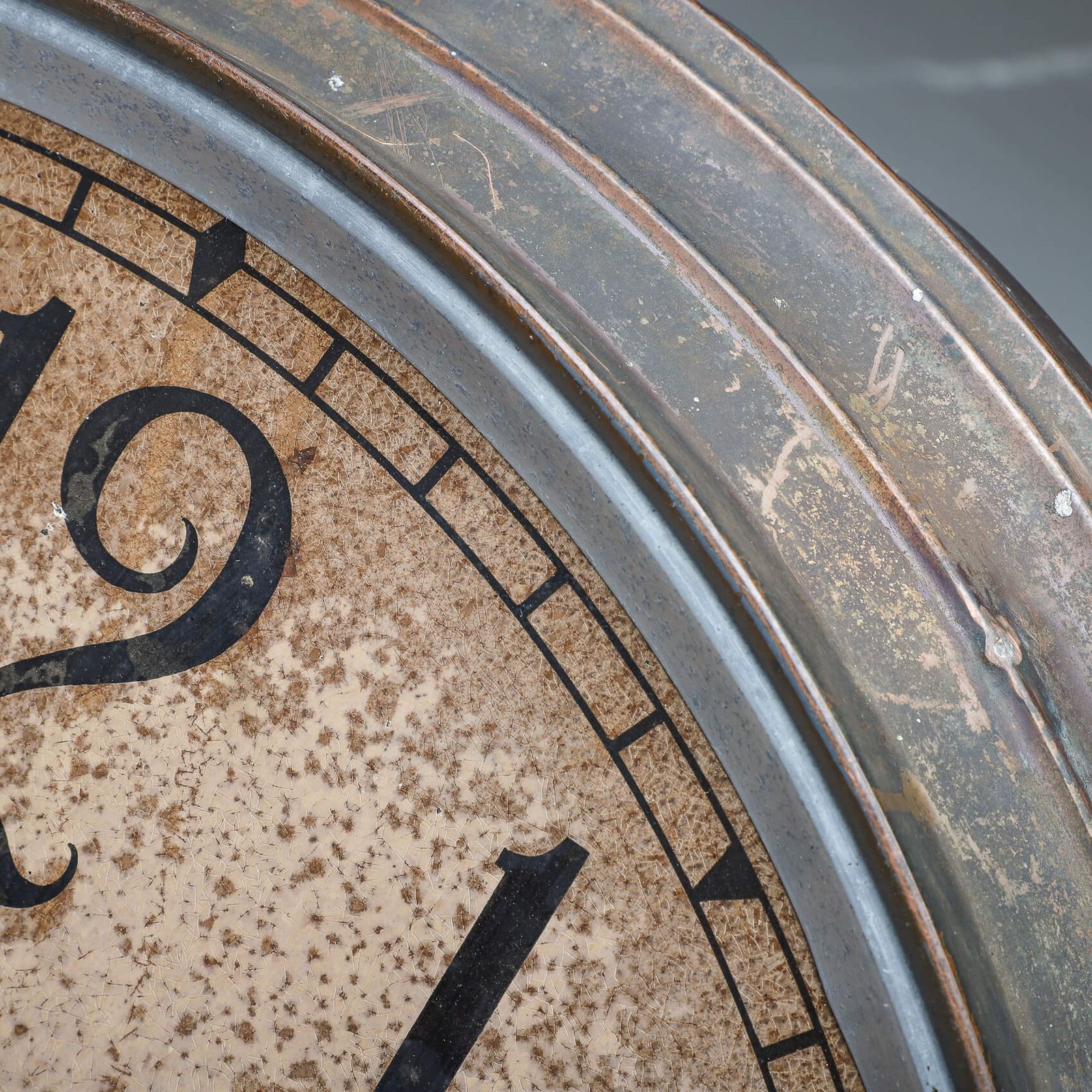 Large 28 Inch Aged Copper International Time Recordings Wall Clock photo vinterior
