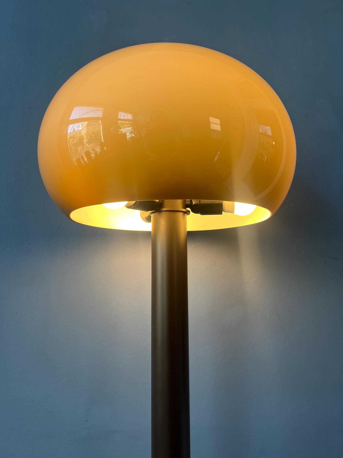 Vintage Brown Acrylic Glass Mushroom Floor Lamp photo for sale