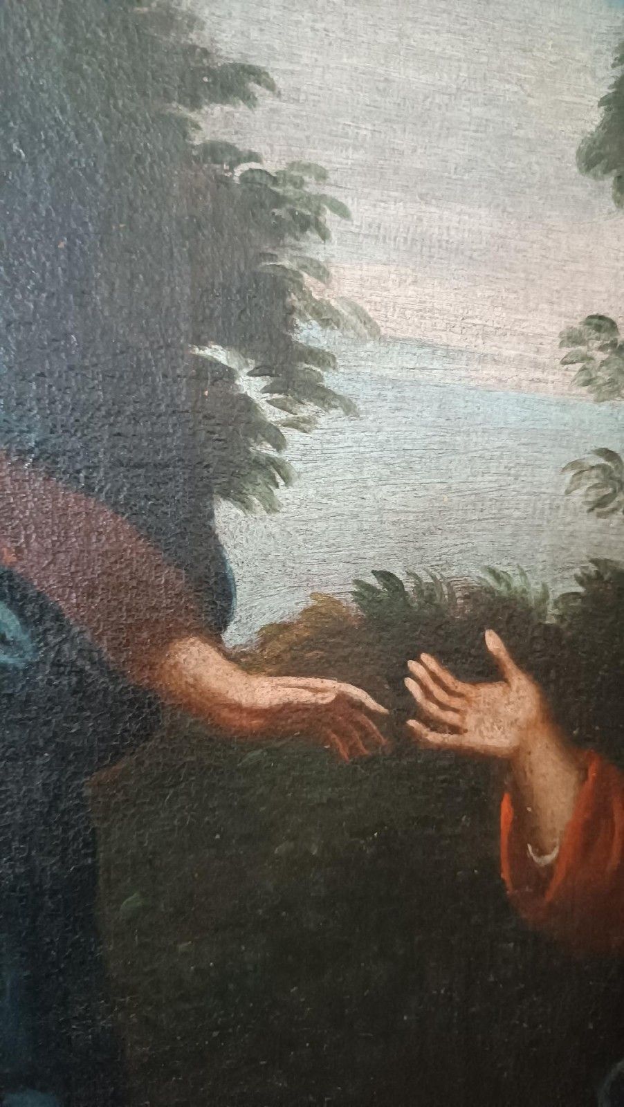 photo furniture Antique Oil Painting On Canvas Madonna With Child And Angels 18th Century