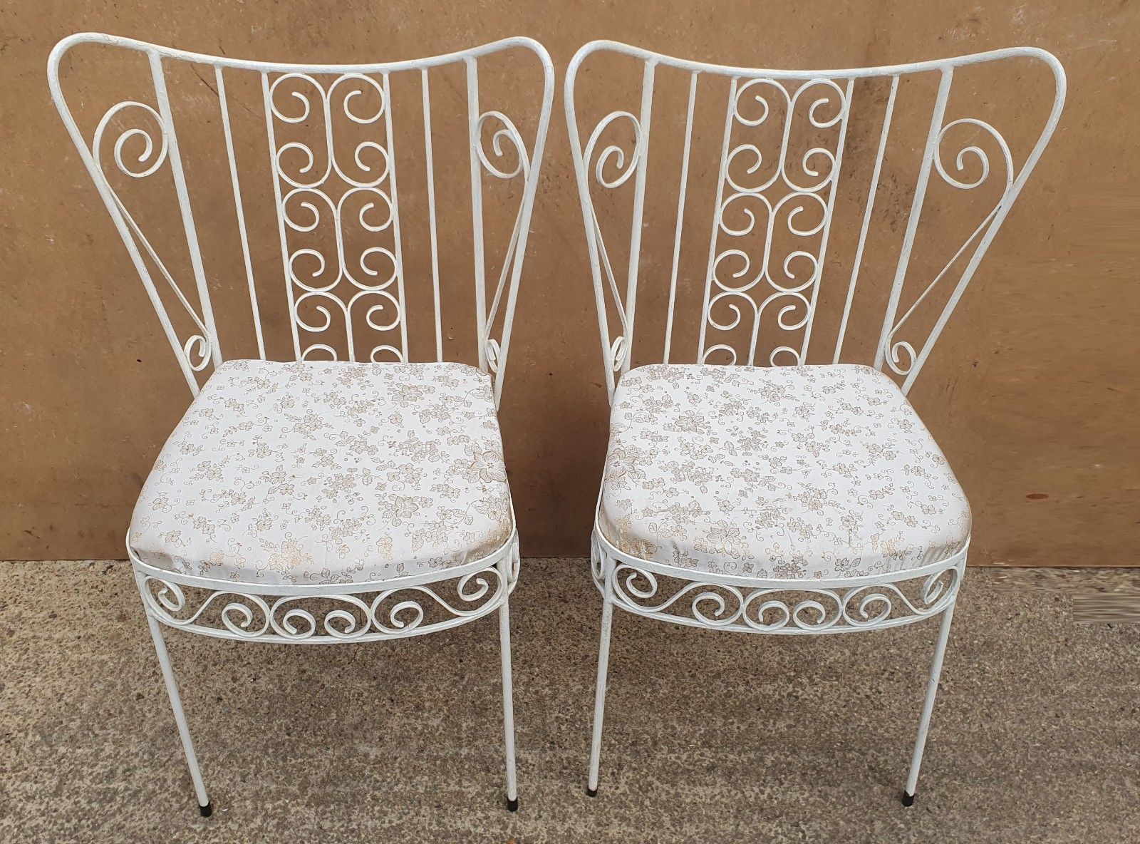 Pair Of 1950s Mid Century Decorative Metal Chairs photo furniture
