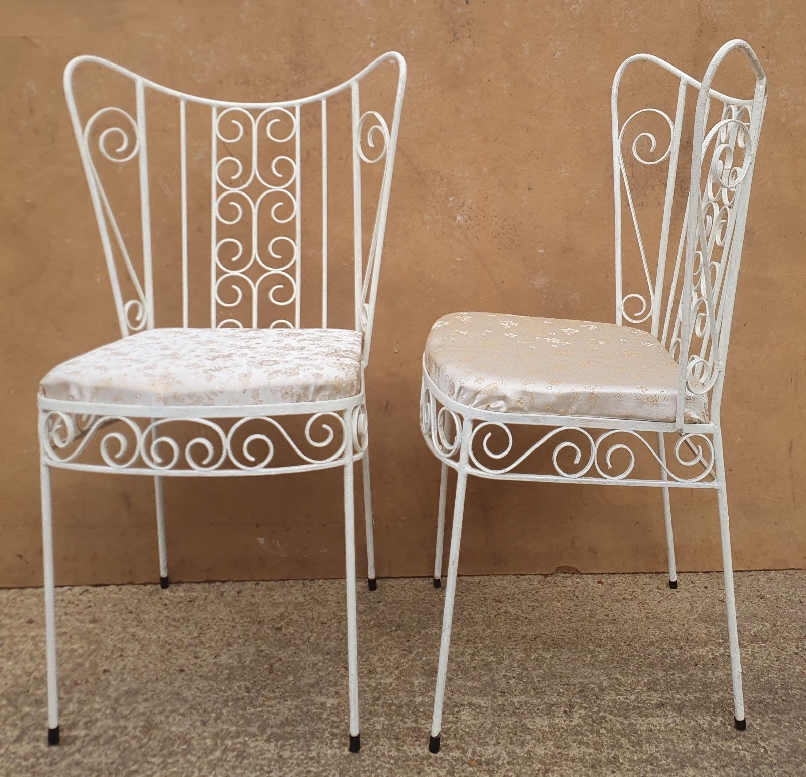 Pair Of 1950s Mid Century Decorative Metal Chairs photo vinterior