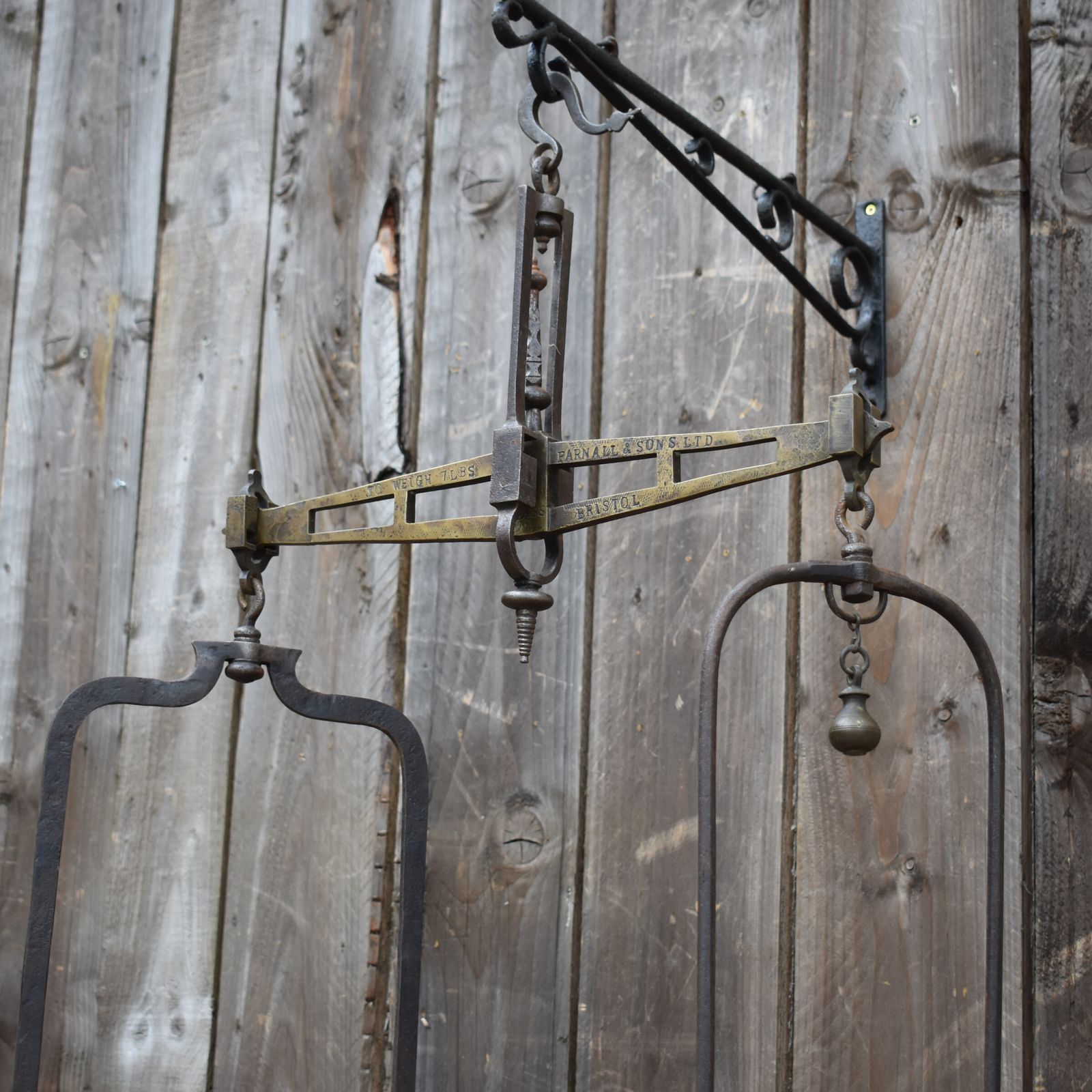 295.0 Antique Parnall & Sons Bristol Cast Iron Brass Grocery Shop Weighing Scales photo
