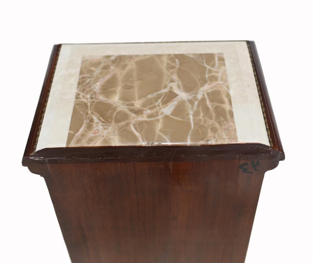 photo furniture Pair French Pedestal Column Stands   Empire Tables Marble