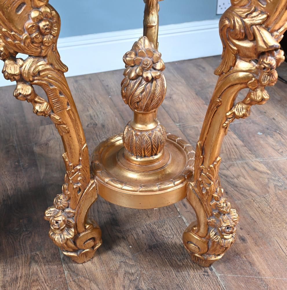 Pair French Gilt Pedestal Stands Rococo Tables photo for sale