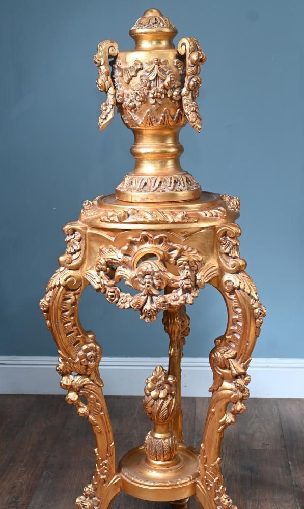 Pair French Gilt Pedestal Stands Rococo Tables photo 1750.0
