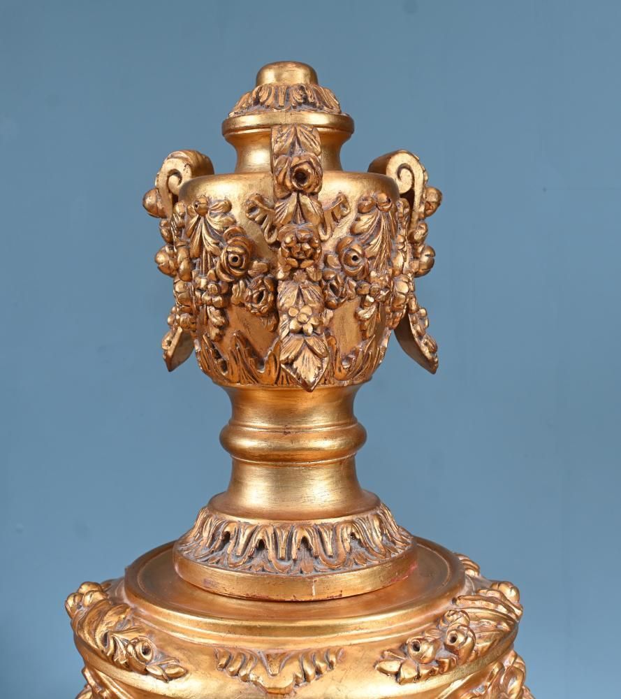 Home Decor Pair French Gilt Pedestal Stands Rococo Tables photo