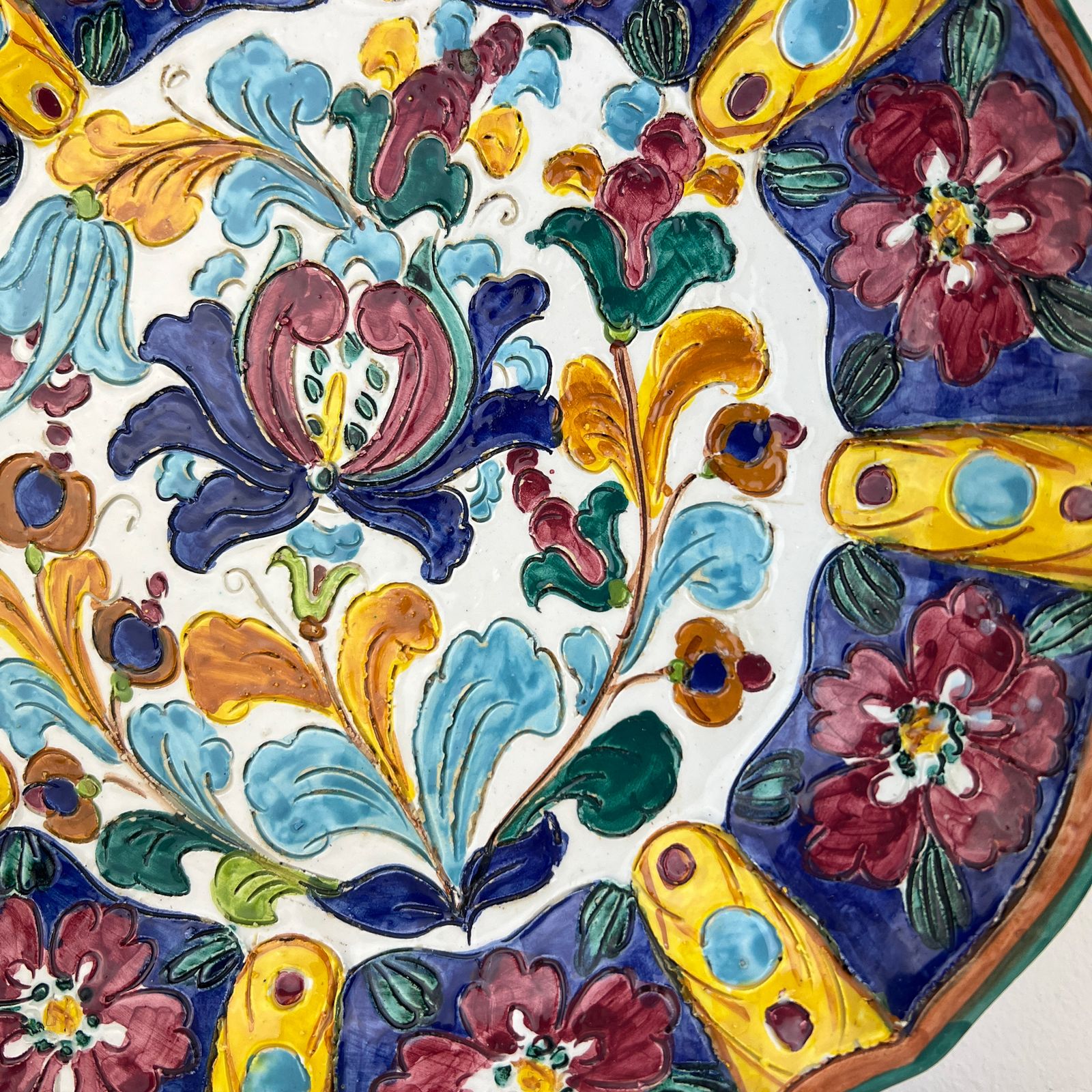 Vintage Mancinelli Italian Handpainted Sgraffito Plate photo furniture