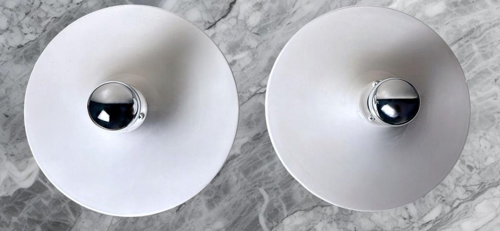 Gorgoni Gianluigi Style Pair Of Italian Ceiling Wall Lamps In Lacquered Aluminum photo Lighting