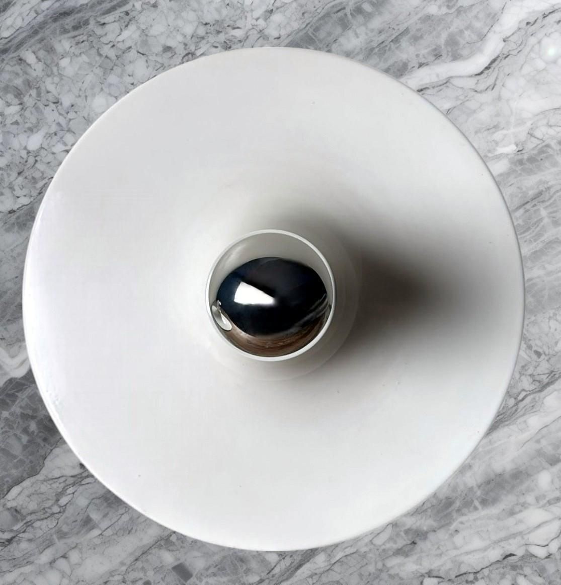 Lighting Gorgoni Gianluigi Style Pair Of Italian Ceiling Wall Lamps In Lacquered Aluminum photo