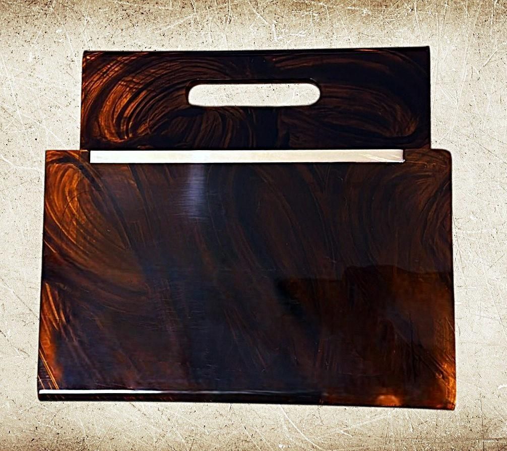 photo for sale Willy Rizzo Style Italian Tortoiseshell Plexiglass And Brass Magazine Rack