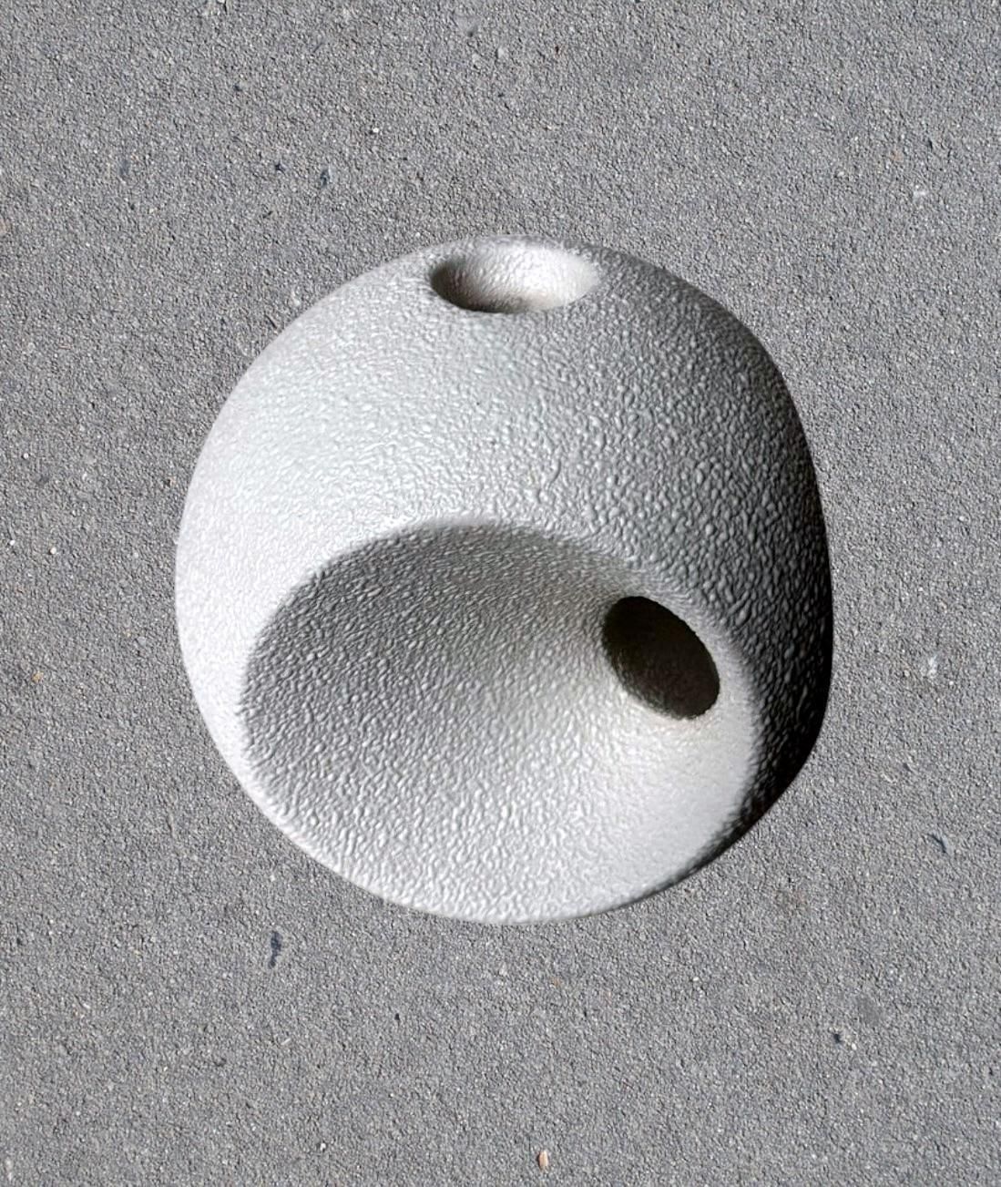 photo buy Bertoncello  Pair Of White Glazed Ceramic Candlesticks Design By Roberto Rigon