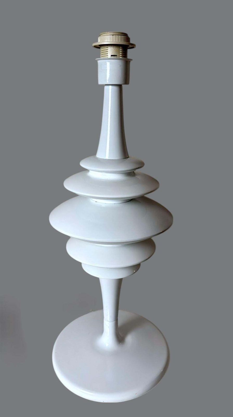Space Age White Painted Aluminum Table Lamp In The Style Of Arredoluce photo furniture