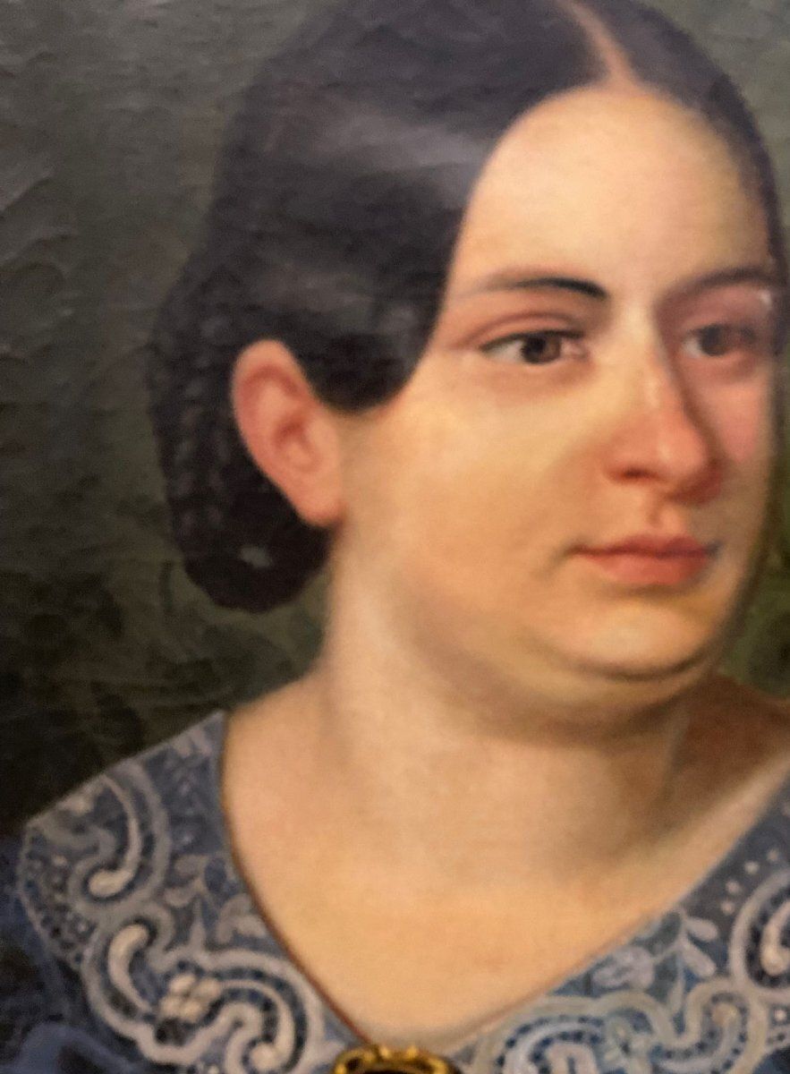 1088.0 Oil Painting On Canvas, Portrait. Biedermaier Artist photo