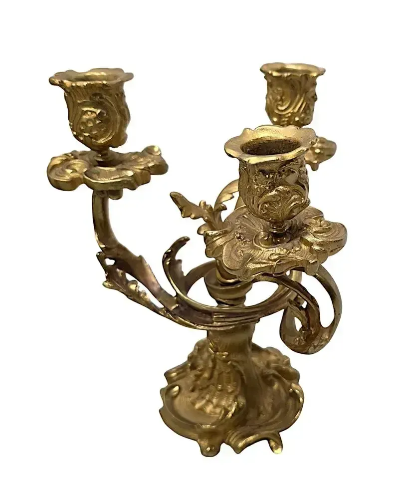 A Fabulous 19th Century Gilt Bronze French Clock Garniture Set photo Home Decor