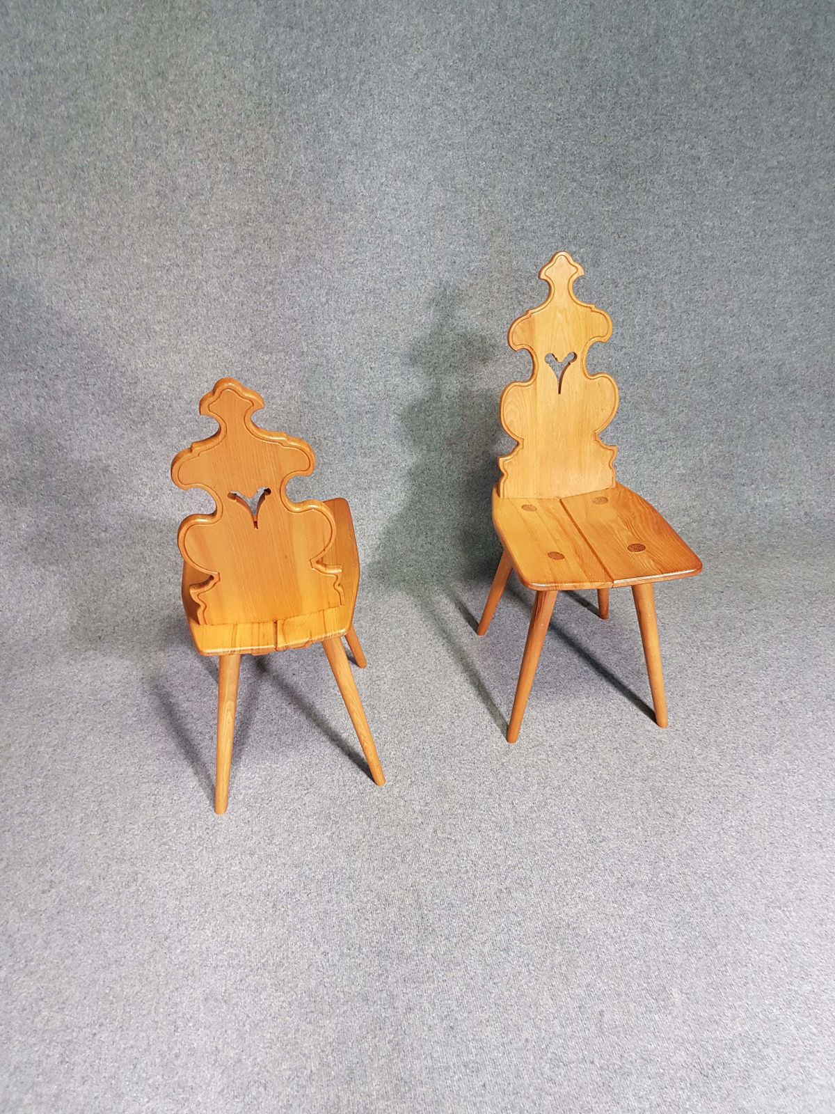 Vintage Mid Century Brutalist Style Design Tiroler Chair Set Of 4 photo 1282.0