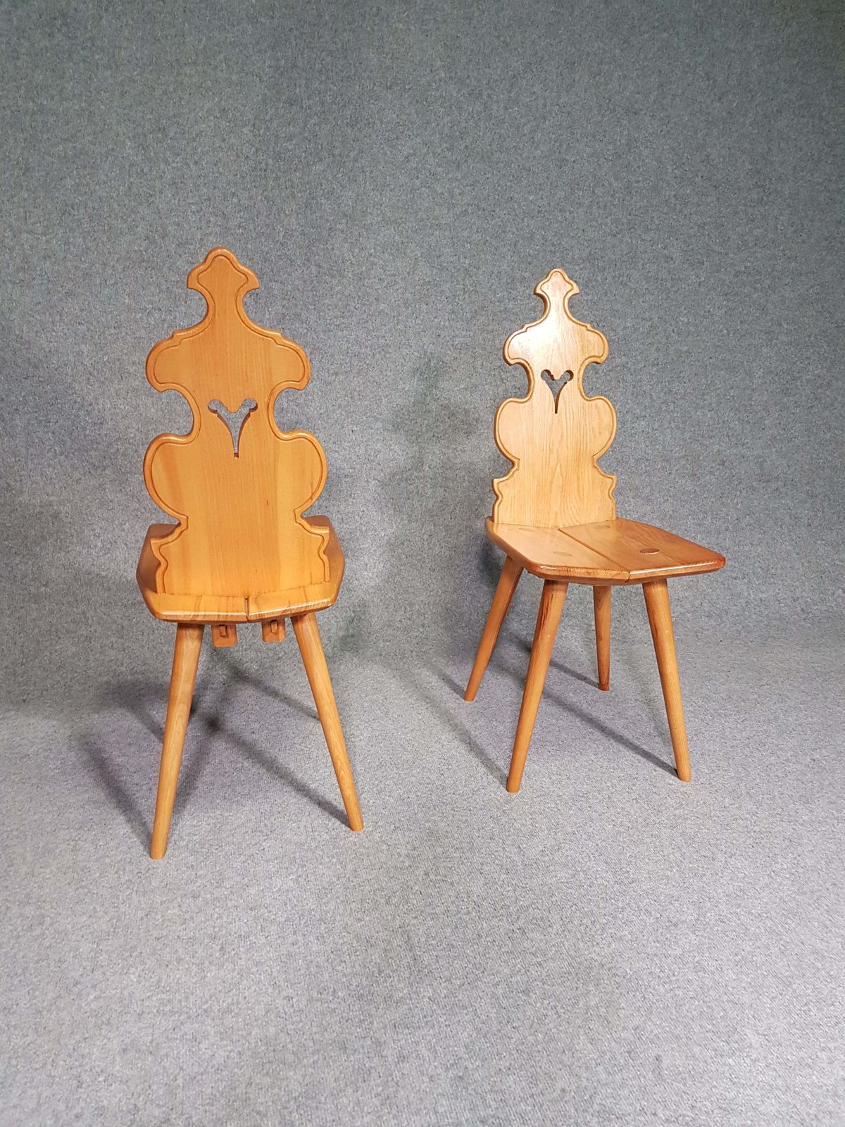 Vintage Mid Century Brutalist Style Design Tiroler Chair Set Of 4 photo vinterior