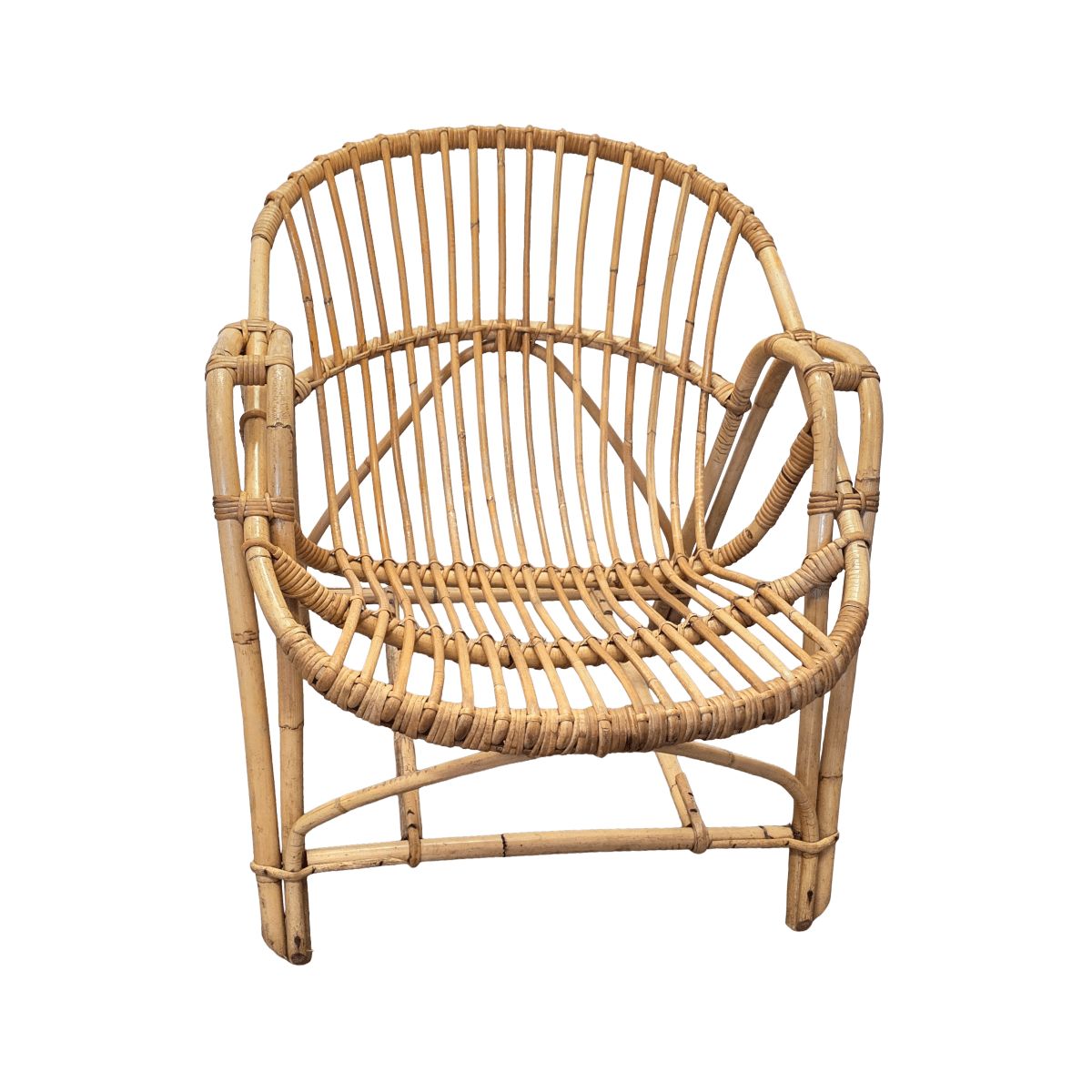 Vintage Rattan Bucket Chair, 1960s