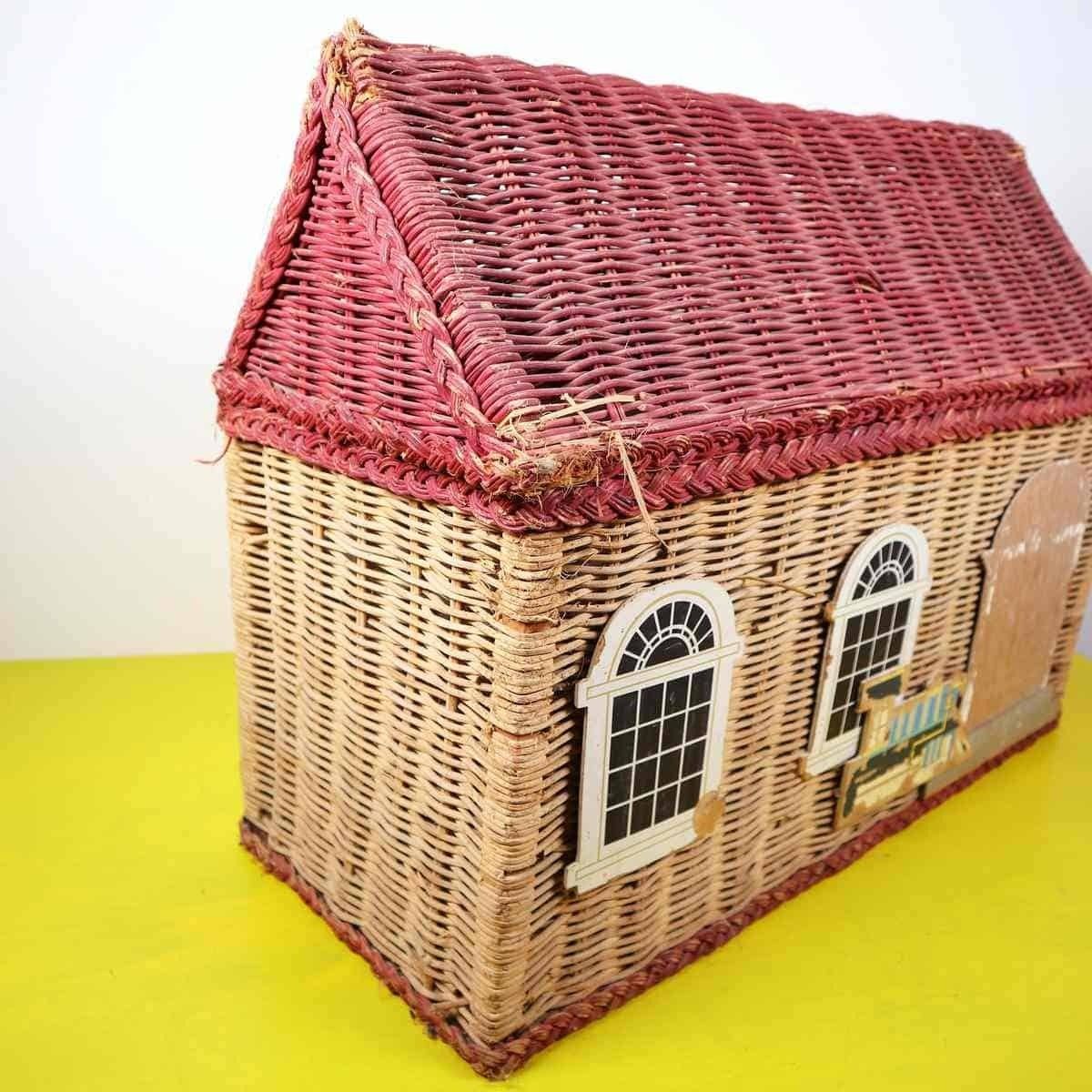 Vintage Wicker Dollhouse Basket photo 134.0