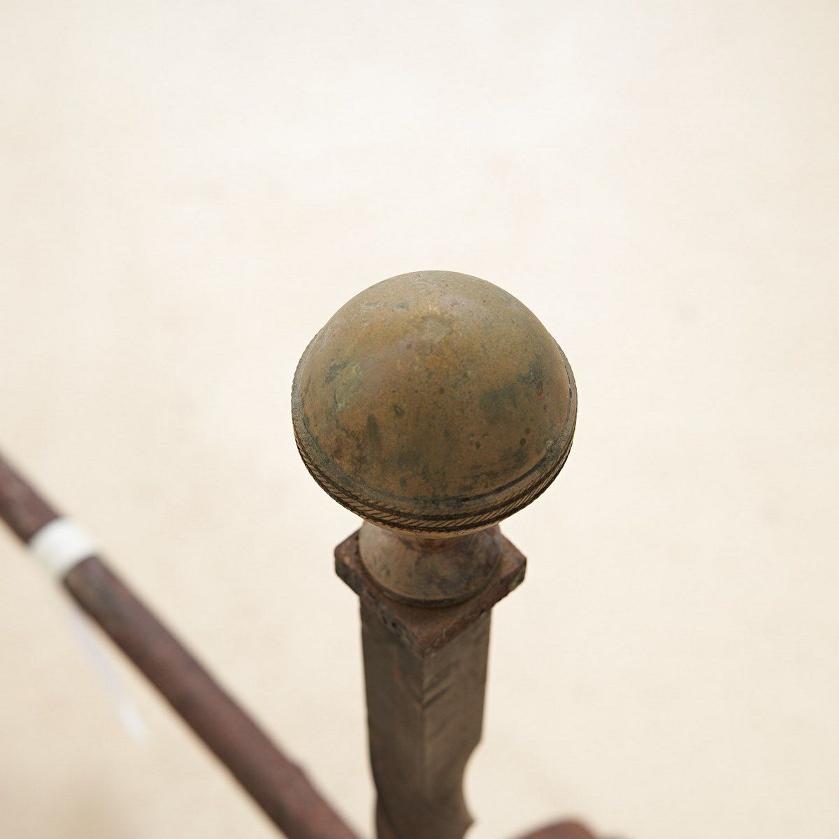 Pair Of Antique Wrought Iron Andirons photo for sale