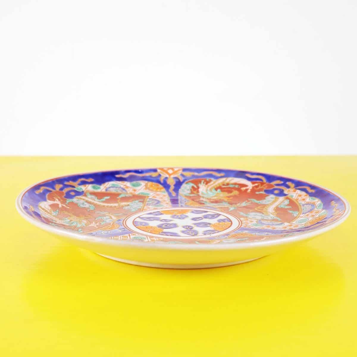 Early 1900s Japanese Imari Ornamental Plate With Golden Dragons photo buy