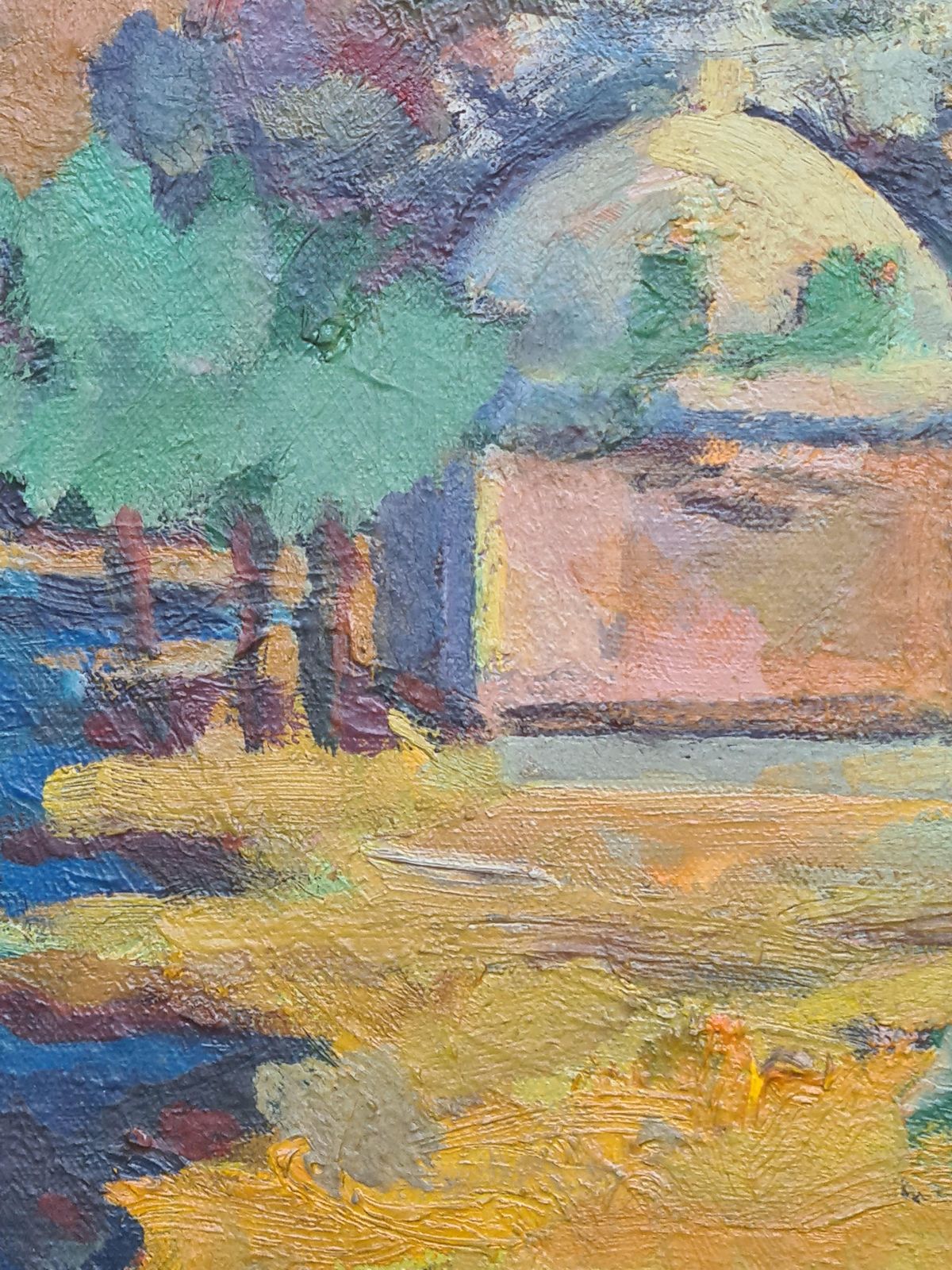 Algeria, Orientalist Fauvist Oil Painting, Pupil Of Othon Freize, 1940s, By André Boureau photo vintage