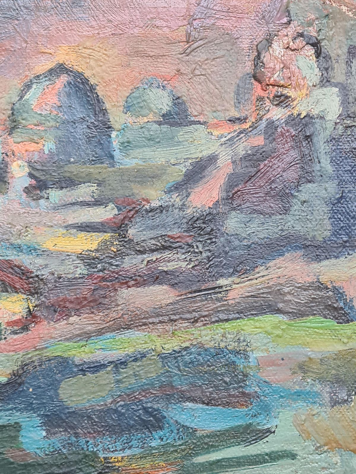 photo for sale Algeria, Orientalist Fauvist Oil Painting, Pupil Of Othon Freize, 1940s, By André Boureau