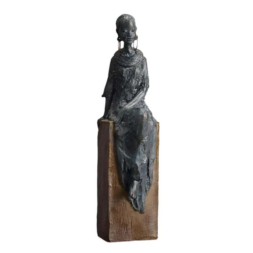 Tribal African Women Sculpture Figurines For Home Decor Or Gift photo furniture
