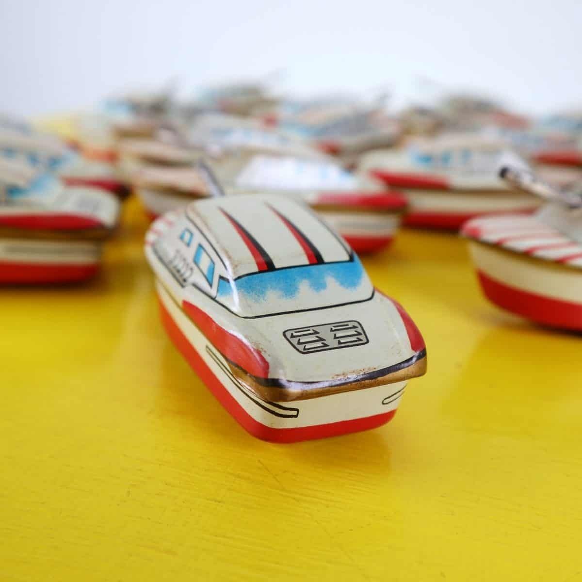 20 Vintage Tin Toy Boats photo for sale