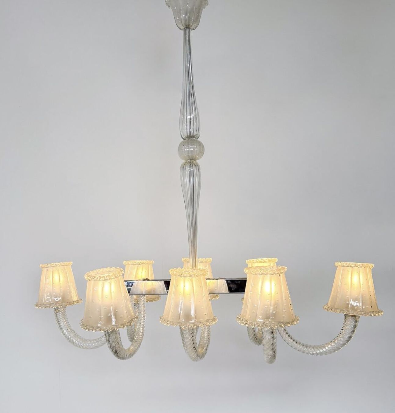 Barovier And Toso Chandelier, Murano Glass – 8 Sconces photo Lighting