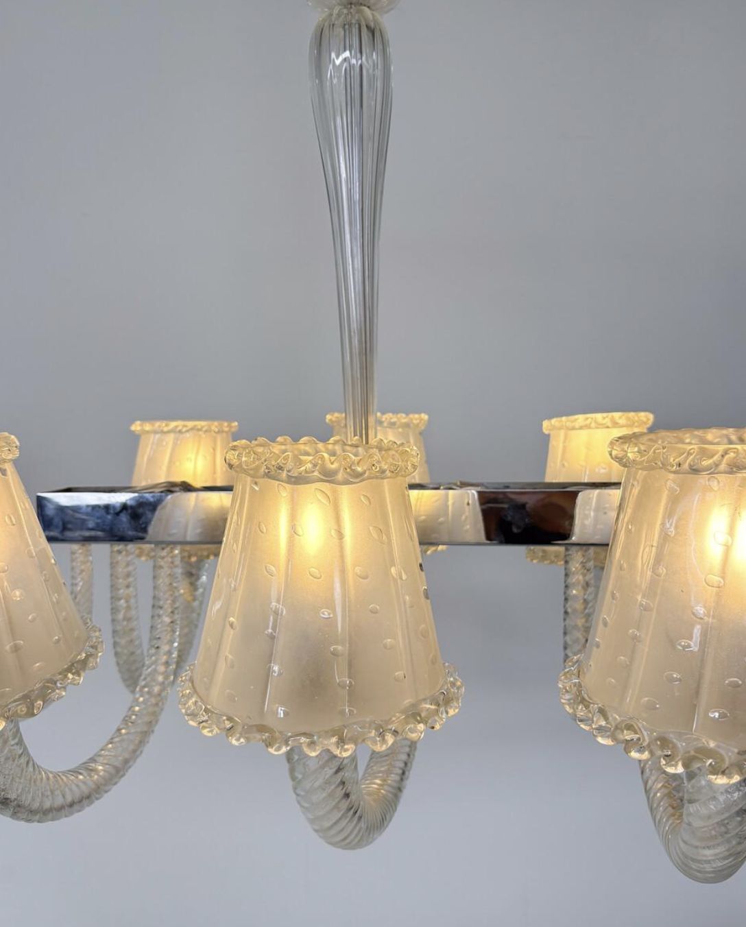 Barovier And Toso Chandelier, Murano Glass – 8 Sconces photo buy