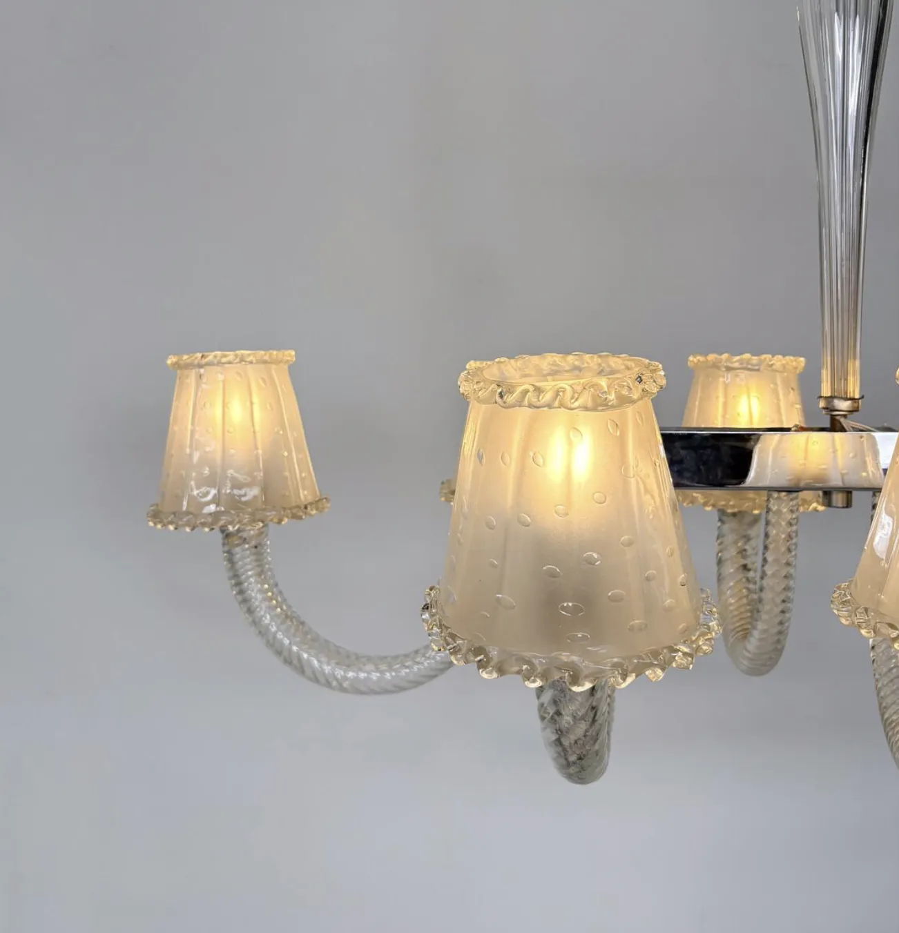 photo furniture Barovier And Toso Chandelier, Murano Glass – 8 Sconces