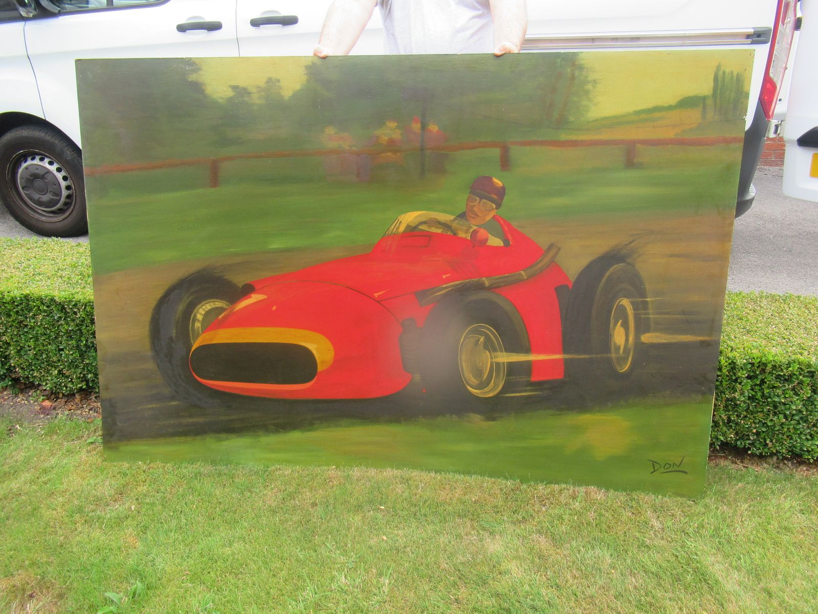 Large   Piece Of Wall Art   Racing  Car   1960s photo furniture